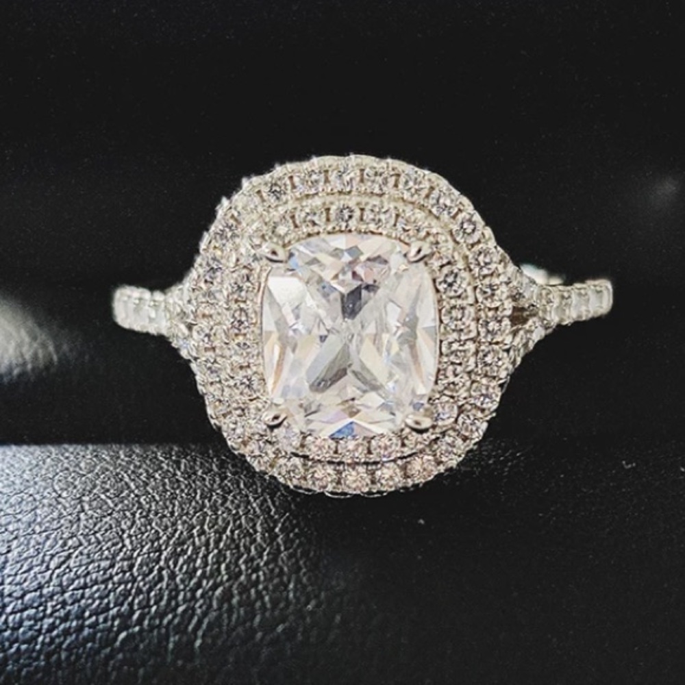 **NEW Diamond ๐ Sterling Silver Engagement Ring - Picture 3 of 5